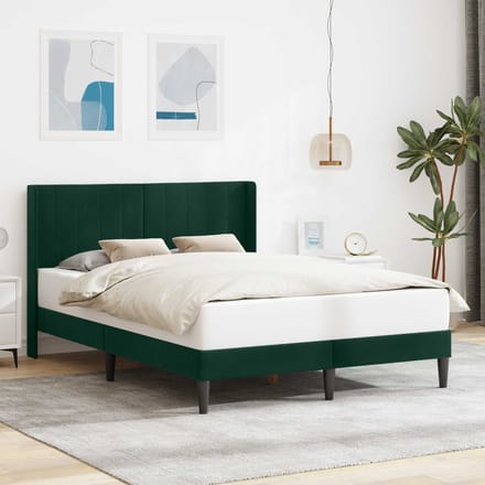 vidaXL - Bedframe - met - hoofdeinde - Donkergroen - 120 - x - 200 - cm - Fluweel