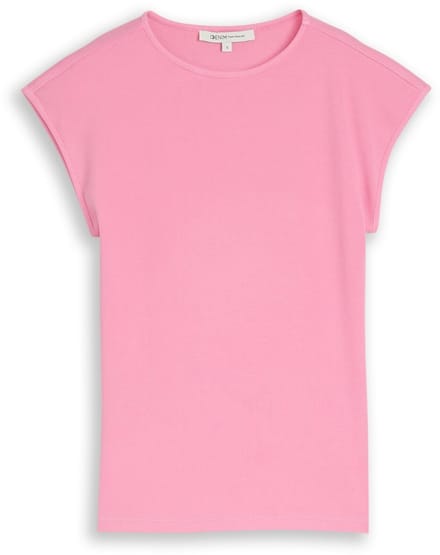 Tom Tailor Denim - Slim fit T-shirt met ribstructuur - Maat XL - Soft Blush Rose