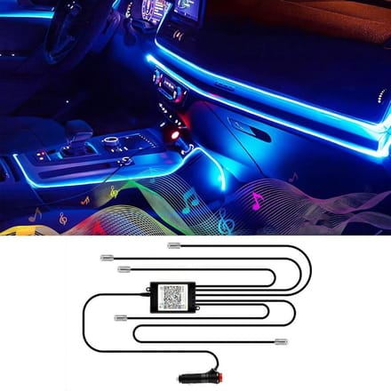 CLVP® Auto Interieur Verlichting - Led Strip Auto – 6M – Met App - RGB