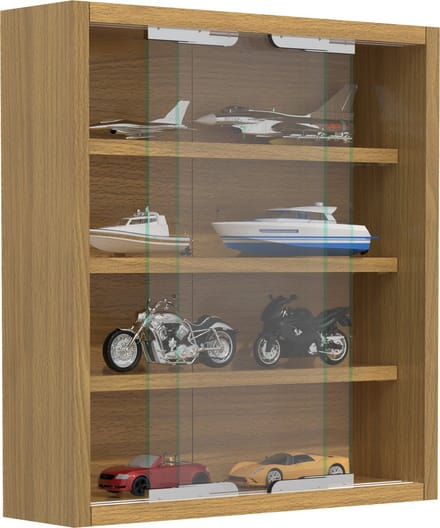 Houten glazen wandvitrine Wandvitrine Verzamelvitrine Agisa S