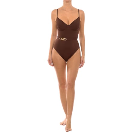 Michael Kors badpak uit één stuk met beugel en logoriem 204 saddle brown 6