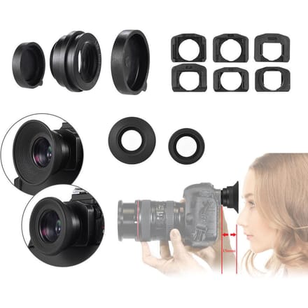 Oculair Oogschelp Zoekerloep 1,51X vergroting voor Canon Nikon-camera black