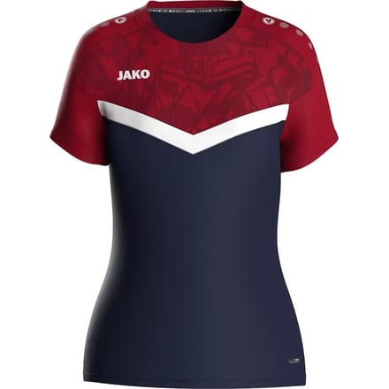 Jako Iconic T-Shirt Dames - Marine / Chilirood | Maat: 36