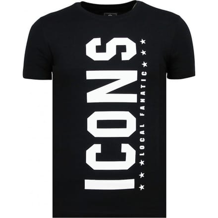 ICONS Vertical - Bedrukte T shirt Heren - 6362N - Navy