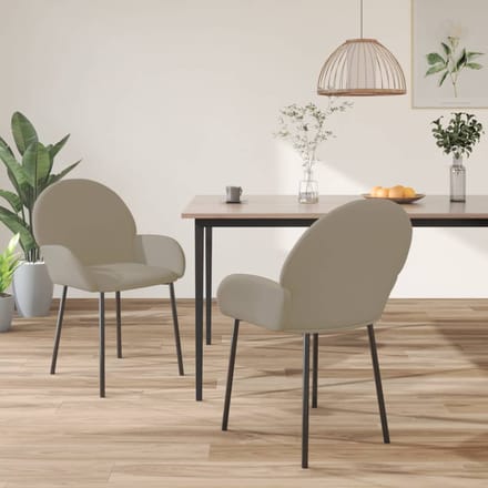 vidaXL - Eetkamerstoelen - 2 - st - fluweel - lichtgrijs