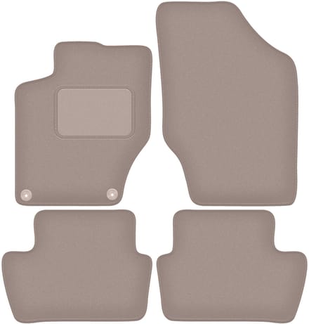 Beige fluwelen matten voor: DS. 4 Crossback-hatchback (2015-2018)