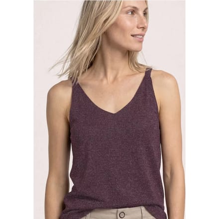 Top met V-hals en glitterdetails