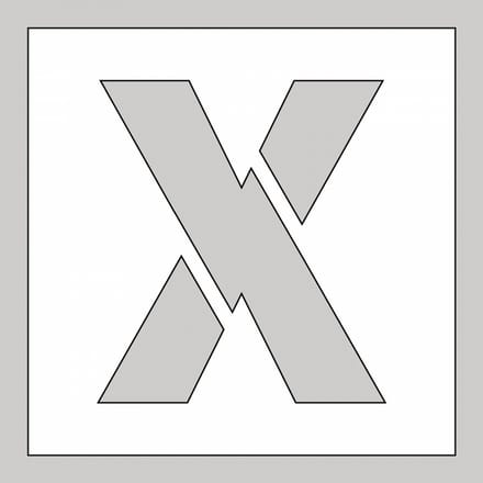 Spuitsjabloon letter X - dibond 500 x 500 mm
