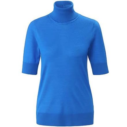 Coltrui 100% scheerwol korte mouwen Van Peter Hahn blauw