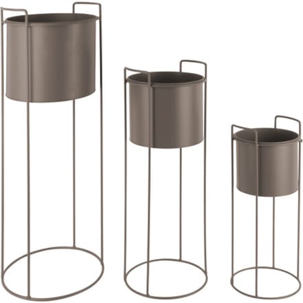 Present Time Bloempot Set Essence - Grijs - 80xØ28 cm & 28xØ23 cm & 50xØ19 cm - Modern