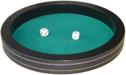 Hot games Dobbelpiste zwart 40cm met 5 dobbelstenen