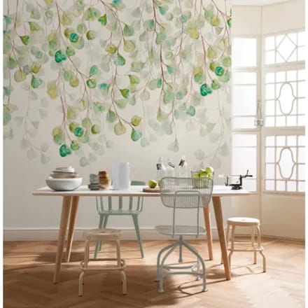 Fotobehang - Douche de Feuilles 300x250cm - Vliesbehang