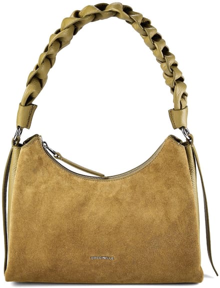 COCCINELLE Leren schoudertas Suede Bimaterial Shoulderbag Seagrass / Seagrass kaki