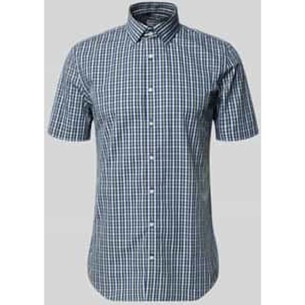 slim fit zakelijk hemd van katoen met kentkraag