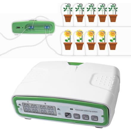 Automatisch dubbelpompbewateringssysteem voor 20 potplanten Irrigatiekit met 30-dagen programmeerbaar wit