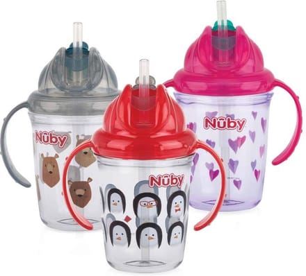 Nuby Flip-it Antilekbeker Met Handvaten Tritan 270ml Roze