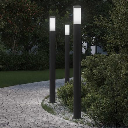 vidaXL Bolderverlichting 3 stuks 110 cm RVS IP44