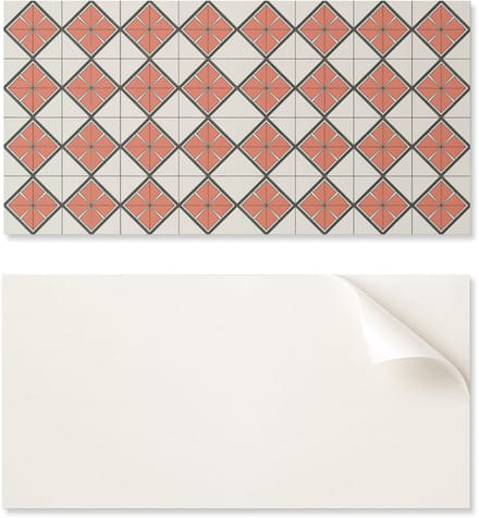 Zelfklevend vinylpaneel met decoratieve print, 120x60 cm, geometrisch ruitpatroon.