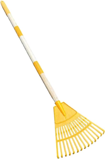 Bladhark Waaivorm - Gras hark Bezem - Bladeren Verwijderen - 14 Tanden - 50 centimeter - Geel