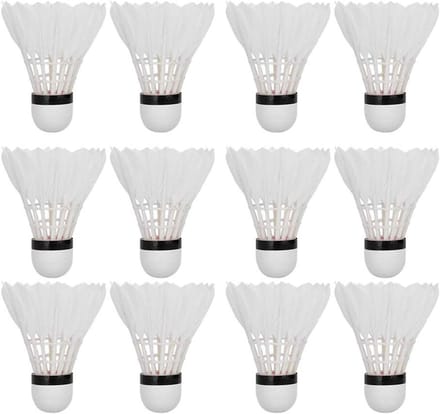 Badmintonshuttles - Vliegende ballen Sport shuttles - Badminton Training - Eendenveren Constructie - 12 stuks - Wit