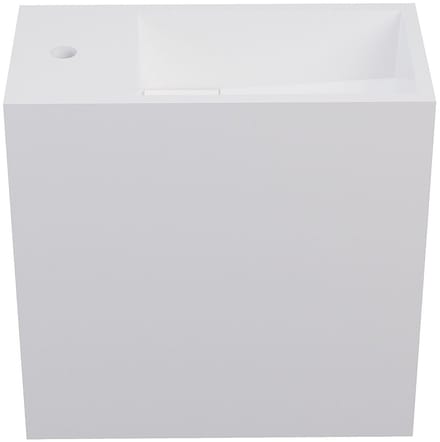Vente-unique Witte zwevende wastafel in solid surface met nis - Kraan links - 40 cm - PUMORI