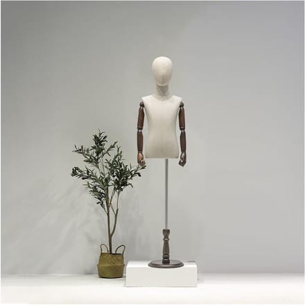 Kind Etalagepop - Paspop Kinderen - Kleding Presenteren - Verstelbare Hoogte - 93-140 cm - Beige