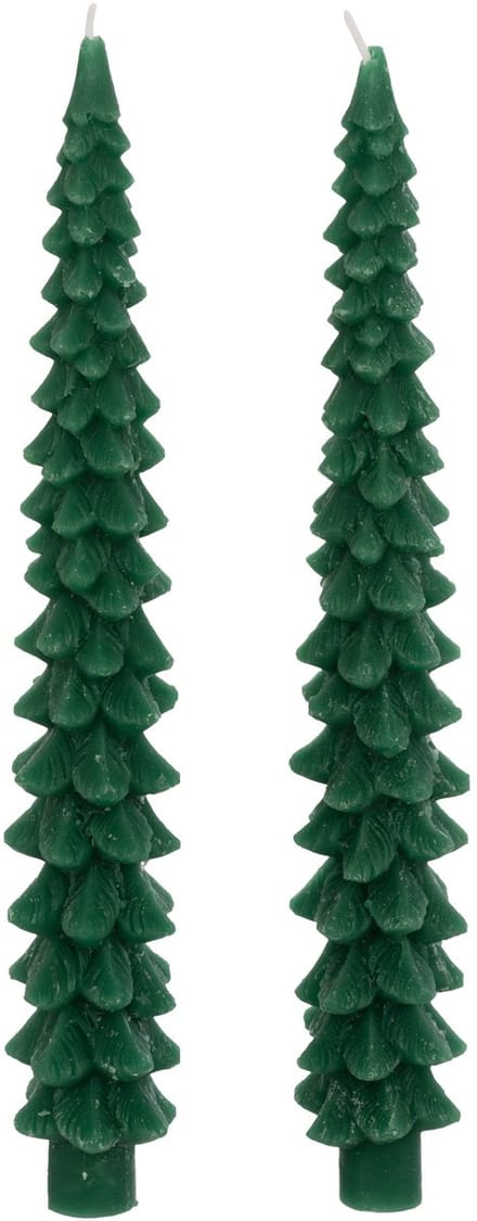 Fééric Lights and Christmas Kerstboom Kaars - Set van 2 stuks - H25cm - Groen