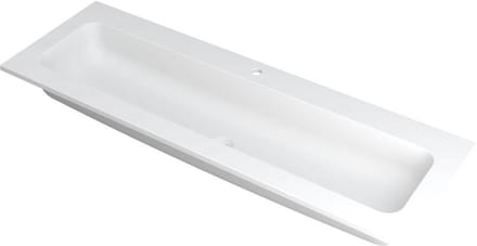 INK Faktor Wastafel Polystone Centraal met 1 Kraangat - 1400x450x15 mm - Mat Wit