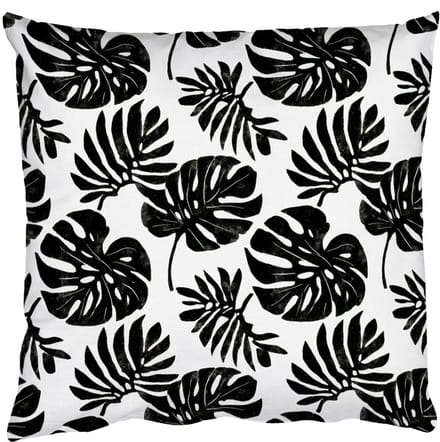 Sierkussens - Kussentjes Woonkamer - 40x40 cm - Modern - Monstera - Zwart