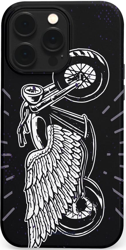 Casetastic hoesje geschikt voor Apple iPhone 14 Pro Max - MagSafe - Dubbellaagse bescherming - Retro highway - Fashion Case - Donkerblauw Zwart Grijs