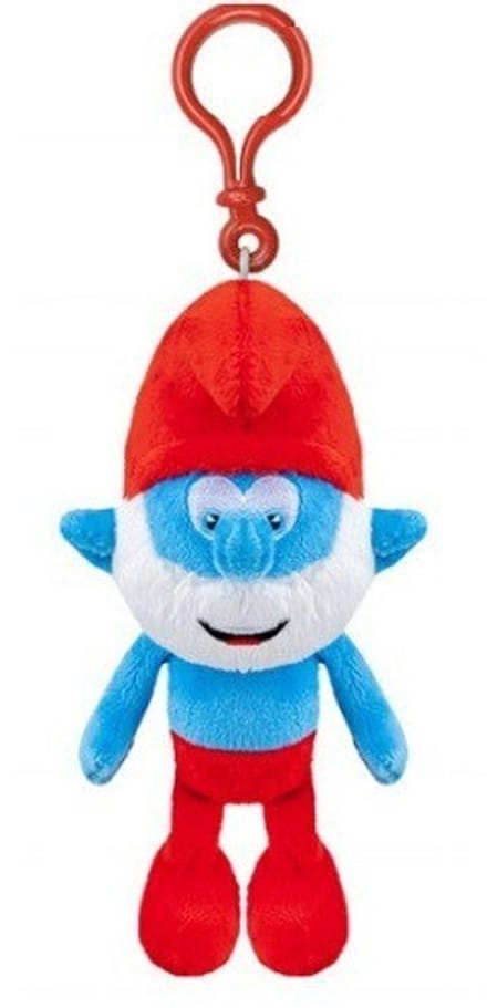 Pluche smurf met clip - Grote smurf - 12 cm