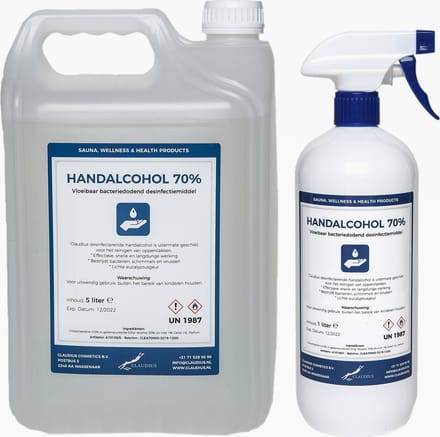 Handalcohol spray 70% - 5 liter + 1 liter met spraykop