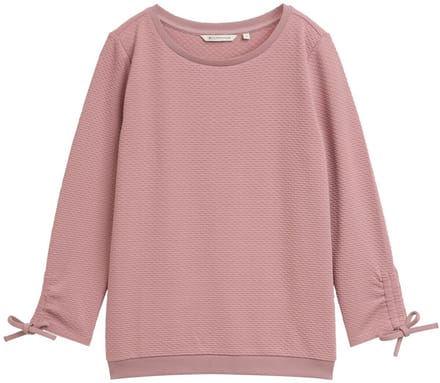 Tom Tailor Denim Slim fit sweatshirt met gerimpelde mouwen Frauen