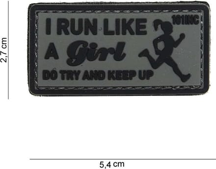 101 Inc Embleem 3D Pvc I Run Like Grijs 14061