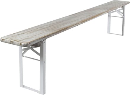 MaximaVida inklapbare picknickbank Berlijn 200 x 25 cm whitewash - FSC hout