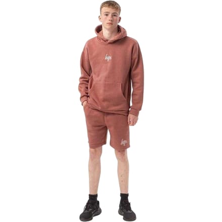 Hype Unisex-sweatshorts met opschrift voor volwassenen (Rood)