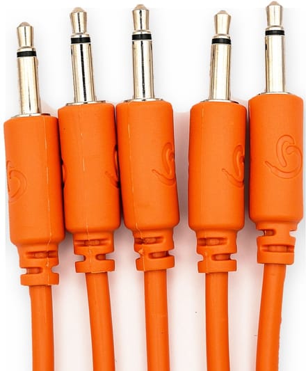 Bowl Modular - 5 patchkabels voor eurorack - recht - 15 cm - oranje