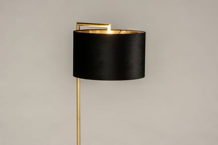 Lumidora Vloerlamp 31101 - BRED - E27 - Zwart - Goud - Messing (kleur) - Metaal