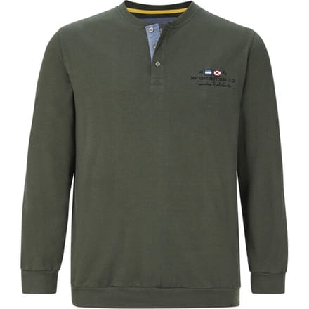 Jan Vanderstorm herren Sweatshirt - 72/74 - olijf - Plus Size