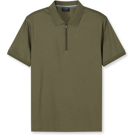 OLYMP polo casual jersey zip olijfgroen