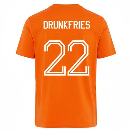 Oranje WK-EK T-shirt Drunkfries L