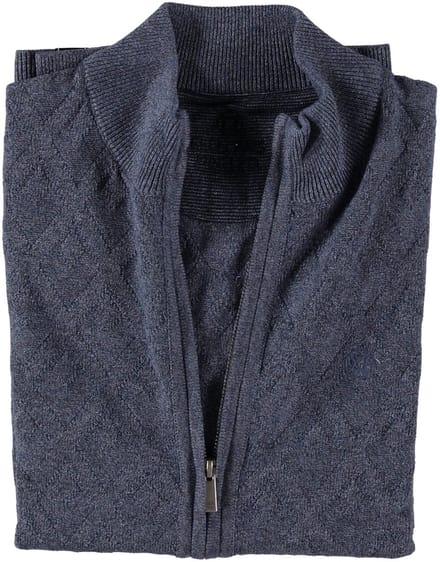 Fellows United Cardigan Vest Diamond Structure Blue (22.1103 - 118)