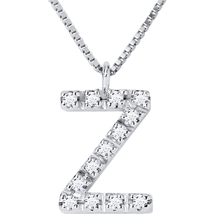 Collar ABC Diamonds 0.06 Cts letter "Z" witte goud 18k
