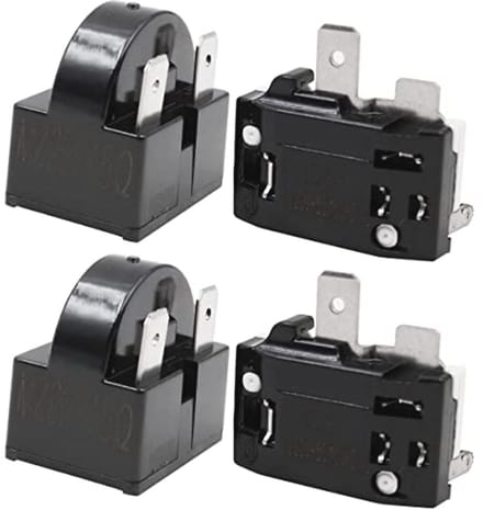 2 Stuks Compressor Start Relais 3Pin 15Ohm + 2 Stuks Overbelasting Protector voor Koelkast Reparatie
