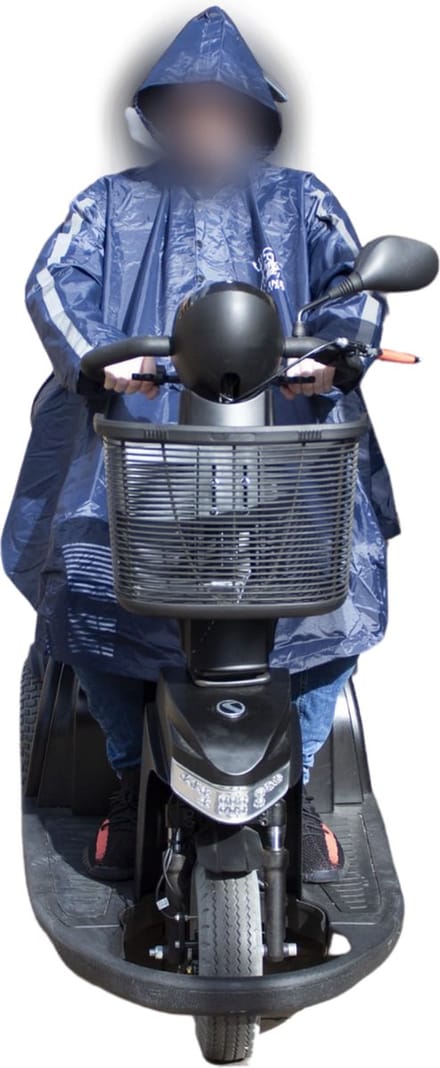C-Line Poncho Scootmobiel - Blauw - Reflecterend