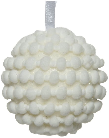 KAEMING B.V. - Kerstbal met katoen- en glinstereffect 8 cm polaire sfeer