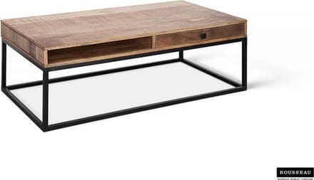 Massieve salontafel IRON CRAFT 115 cm mangohout met laden