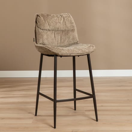 Bronx71® Velvet barkruk Trevi taupe 68 cm - barstoel