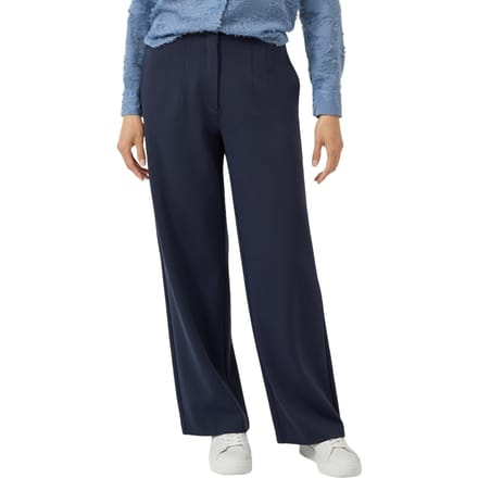 s.Oliver - female - Broek van elastische stof met hoge taille en wijde pijpen