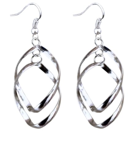 Zilver Oorbellen -nihala twist -zilverkleur 4.5 cm- Charme Bijoux
